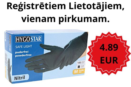 Nitrila cimdi Safe light melni, N100